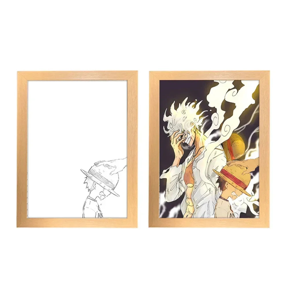 One Piece Creative Photo Frame Night Light Toy Anime Character Luffy Zoro Night Light Bedside Decoration Painting Christmas Gift - V.I.P Digital Presence