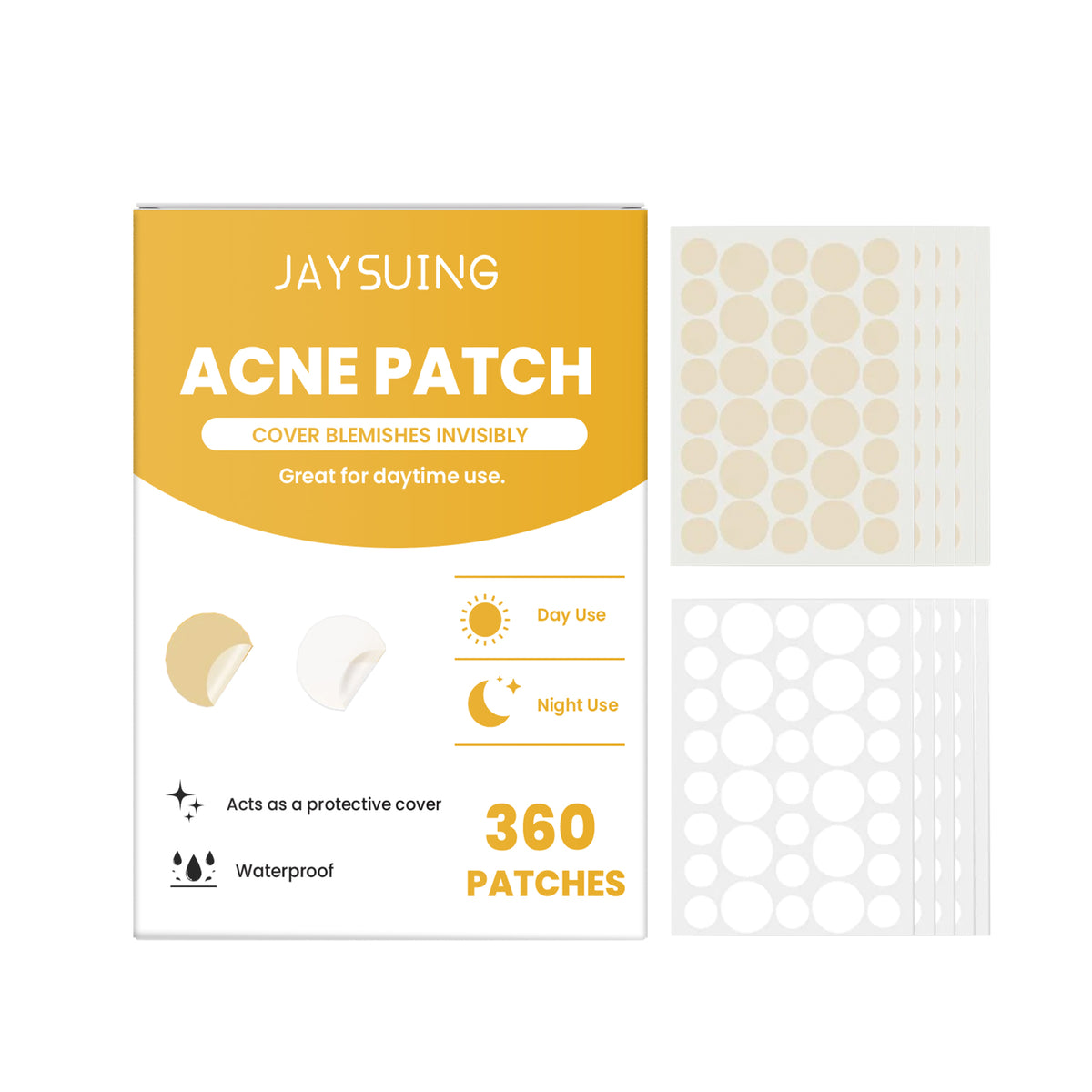 Parche para el acné de día y de noche, cuidado de la piel para eliminar el acné, cobertura facial para el acné, parche invisible para el acné