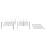 Heavy-duty Sturdy Meta Twin over Twin with Trundle Bunk Bed/l/ Noise Reduced/ Safety Guardrail/No Box Spring Needed,White - V.I.P Digital Presence