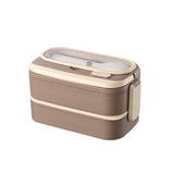 Large capacity double-layer insulated lunch box 304 stainless steel portable handle compartment lunch box with cutlery - V.I.P Digital Presence