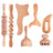 Beech wood therapy scraping cup, meridian dredging roller, tendon rolling stick, scraping board, head massager, massage set - V.I.P Digital Presence