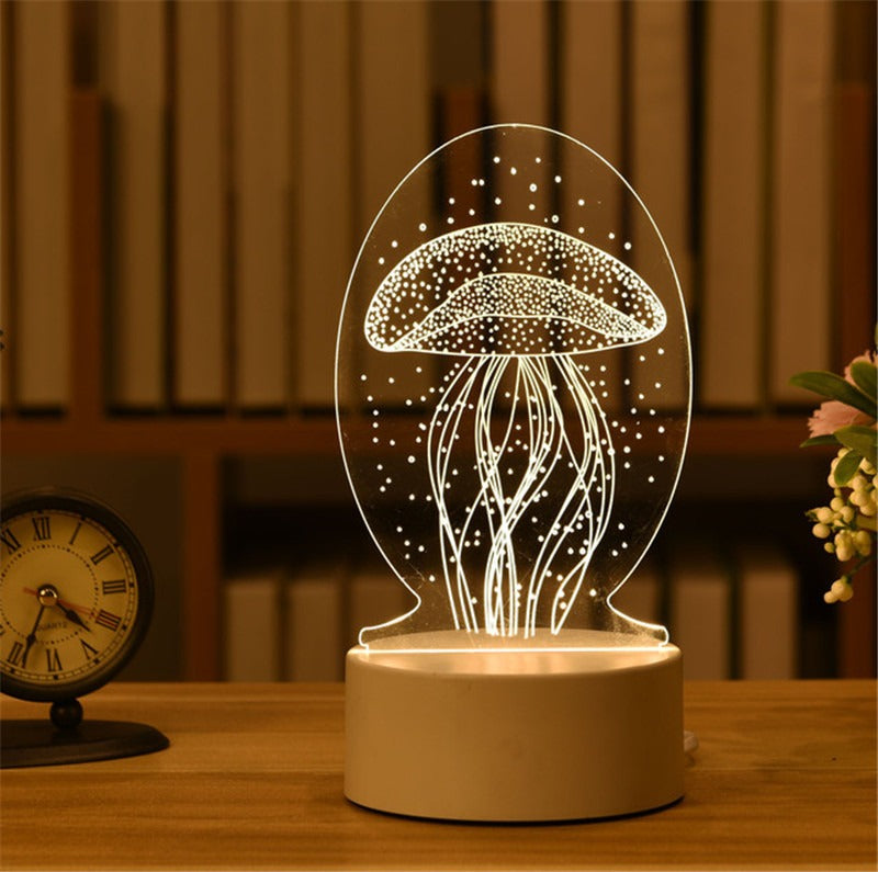 Luz de noche 3D LED, luz de mesa, regalo creativo, luz de cabecera, pequeño regalo para San Valentín, regalo para el día del niño.