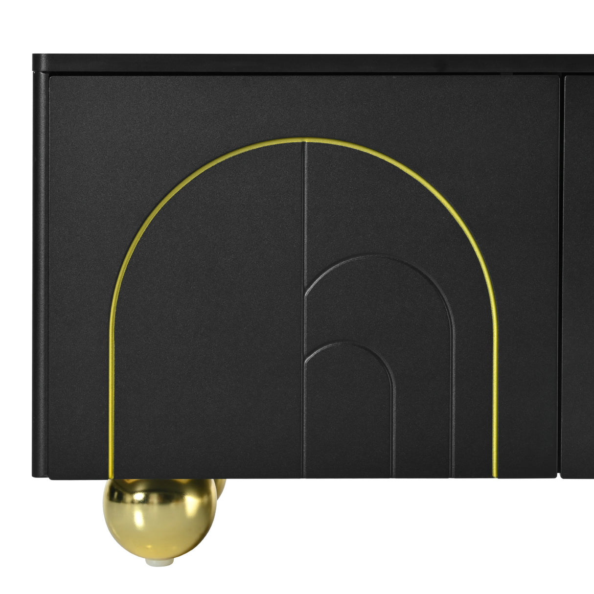 U-Can modern TV stand is suitable for TVs under 75 inches and comes with a storage cabinet top marble pattern and circular stand - V.I.P Digital Presence