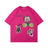 Fun Cartoon Anime Print Short Sleeve T-Shirt Men's High Street Trendy Half Sleeve Pure Cotton Round Neck Loose Tee - V.I.P Digital Presence
