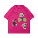 Fun Cartoon Anime Print Short Sleeve T-Shirt Men's High Street Trendy Half Sleeve Pure Cotton Round Neck Loose Tee - V.I.P Digital Presence