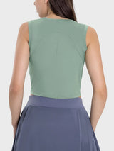 Drawstring Ruched Wide Strap Active Tank - V.I.P Digital Presence
