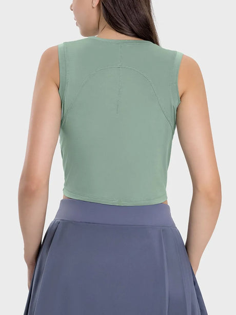 Drawstring Ruched Wide Strap Active Tank - V.I.P Digital Presence