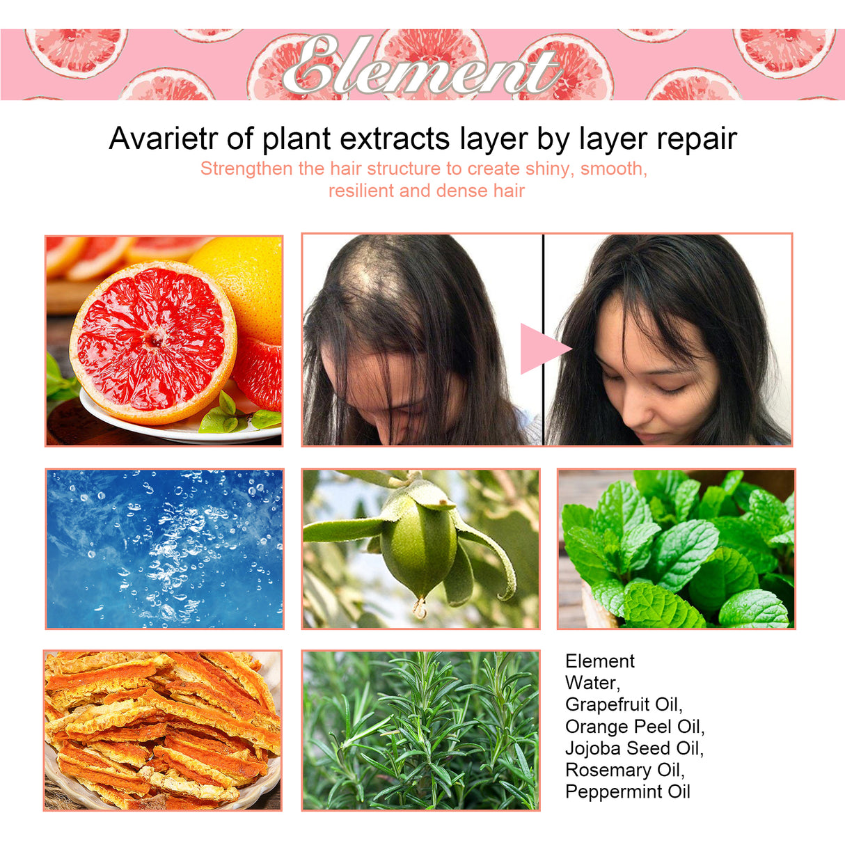 Grapefruit Hair Mist, Repair Damaged Hair Moisturizing And Thickening Hair Stabilization Spray - V.I.P Digital Presence