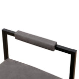 Set of 2 Counter Height Barstools Kitchen Island Stools (Gray with Back)