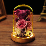 Valentine's Day Gift Everlasting Flower Bear Moss Glass Cover Finished Gift Box for Girlfriend Birthday Ornament Dried Flowers Roses - V.I.P Digital Presence