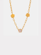 Stainless Steel White Mother-Of-Pearl Flower Necklace - V.I.P Digital Presence