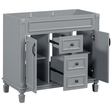 36'' Bathroom Vanity without Top Sink Cabinet only Modern Bathroom Storage Cabinet with 2 Soft Closing Doors and 2 Drawers - V.I.P Digital Presence