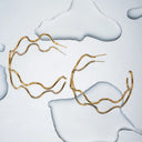 Stainless Steel Wave Shape C-Hoop Earrings - V.I.P Digital Presence