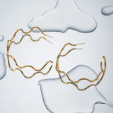 Stainless Steel Wave Shape C-Hoop Earrings - V.I.P Digital Presence