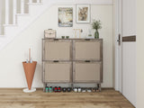 4 Door Shoe Rack, Freestanding Modern Shoe Storage Cabinet, for Entryway - V.I.P Digital Presence