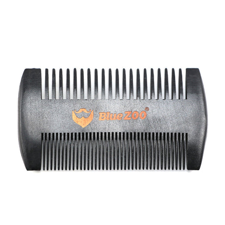 Black Spray Painted Pear Wood Bluezoo Double Sided Beard Comb Beard Portable Comb Care - V.I.P Digital Presence