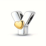 Copper Plated Silver English Letter Pendant Bead Bracelet Necklace Diy - V.I.P Digital Presence
