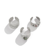 Fashionable Joint Ring Set Hip Hop Metallic Fold Set with Gemstone Rings - V.I.P Digital Presence