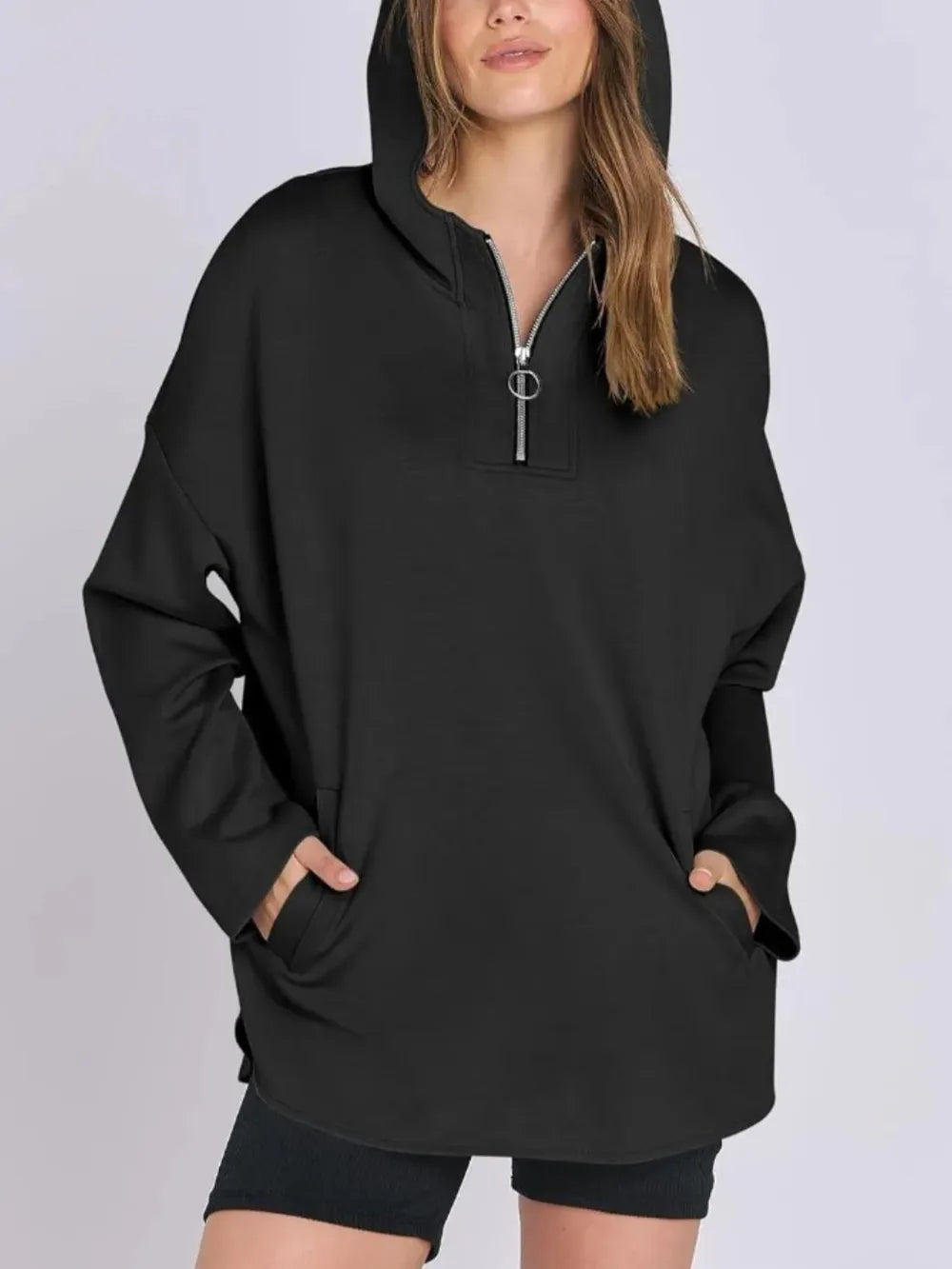 Quarter Zip Long Sleeve Hoodie - V.I.P Digital Presence