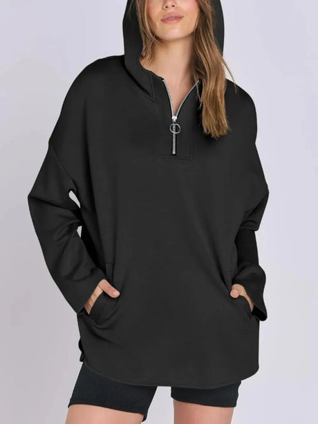 Quarter Zip Long Sleeve Hoodie - V.I.P Digital Presence