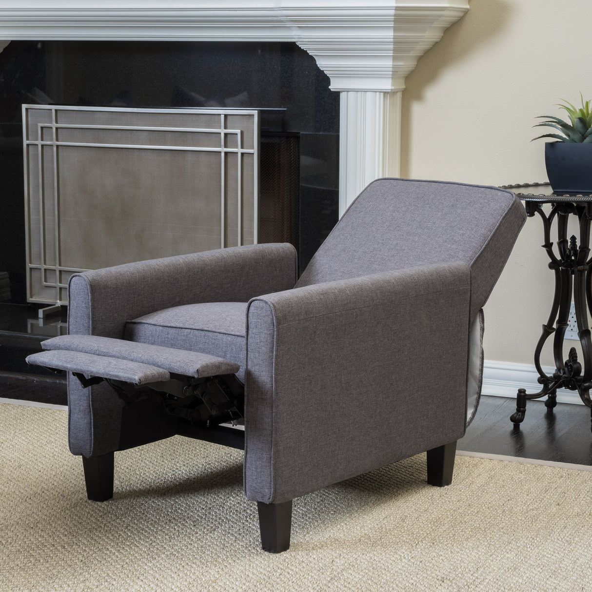 Smoke Fabric Push Back Chair for Elegant Home Décor - V.I.P Digital Presence
