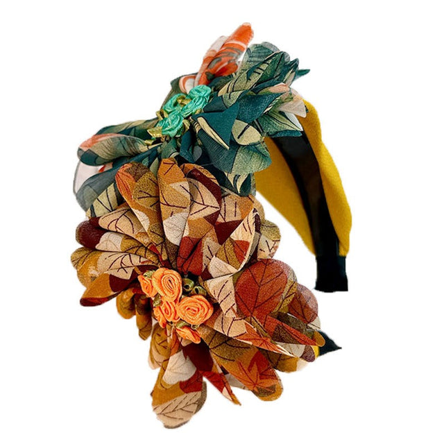 Handmade Fabric Flower Women's Wide Edge Pressed Hair Hoop - V.I.P Digital Presence