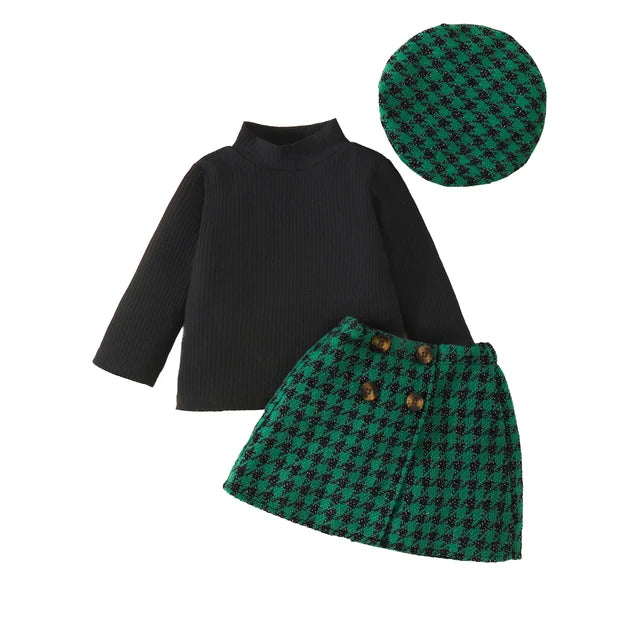 ma&baby 6M-3Y Christmas Newborn Infant Toddler Baby Girl Clothes Sets Knit Long Sleeve Tops Plaid Skirts Hat Xmas Outfits D05 - V.I.P Digital Presence