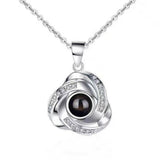 100 languages, I love you. Projection necklace, simple and fashionable, spiral pendant, collarbone chain - V.I.P Digital Presence