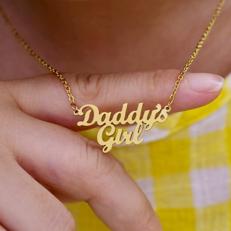 Daddy's Girl Necklace Parent's Daughter Family Member Collarbone Chain Father's Day Gift - V.I.P Digital Presence