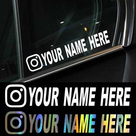 Custom username car stickers personalized Instagram motorcycle vinyl stickers - V.I.P Digital Presence