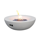 42 Inch Outdoor Concrete Propane gas Fire Pit bowl in Antique white color - V.I.P Digital Presence