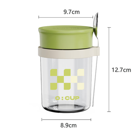 Glass oatmeal breakfast cup home milk cup with spoon bowl water cup with coffee cup - V.I.P Digital Presence