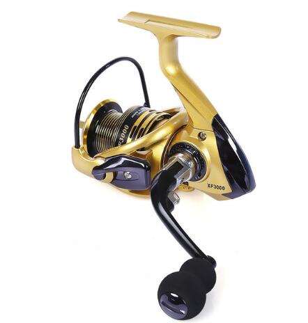 Carrete de pesca giratorio YUMOSHI 13+1BB de metal, relación de transmisión 4,7:1/5,5:1, carrete de aluminio con mango plegable