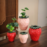 Strawberry ceramic vase, flower arrangement, living room home decoration ornament, hydroponic flower pot, high-end and high aest - V.I.P Digital Presence