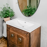 30" Single Bathroom Vanity Top with White Basin, 3-Faucet Holes, Ceramic, White - V.I.P Digital Presence
