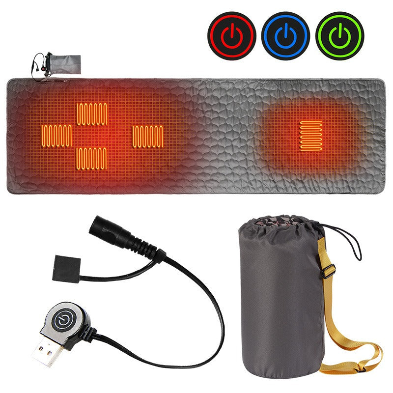 Nueva colchoneta térmica portátil de invierno con carga inteligente para acampar al aire libre