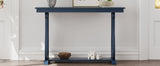 48-Inch Rustic Vintage Console Table --- Farmhouse Style Entryway Table with Open Shelf and Sturdy Construction (Navy) - V.I.P Digital Presence