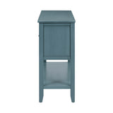 REXM Cambridge Series Spacious Storage Retro Console Desk with Four Small Drawers and Bottom Shelf - V.I.P Digital Presence