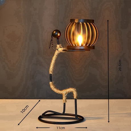 Wrought Iron Candle Holder Decorative Piece - European Style Restaurant Dining Table Ambiance Light Candlestick Home Metal Artware - V.I.P Digital Presence