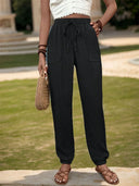 Perfee Textured High Waist Joggers - V.I.P Digital Presence