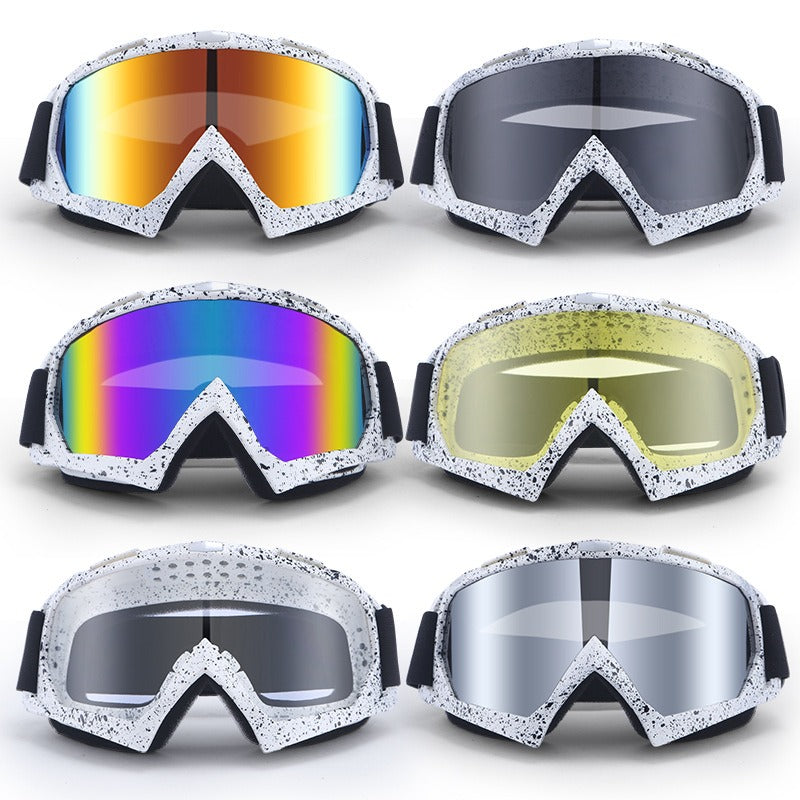 Gafas de motociclista para exteriores, mascarilla facial, para montar a caballo al aire libre, resistentes al viento, al polvo, para esquí de fondo y casco.
