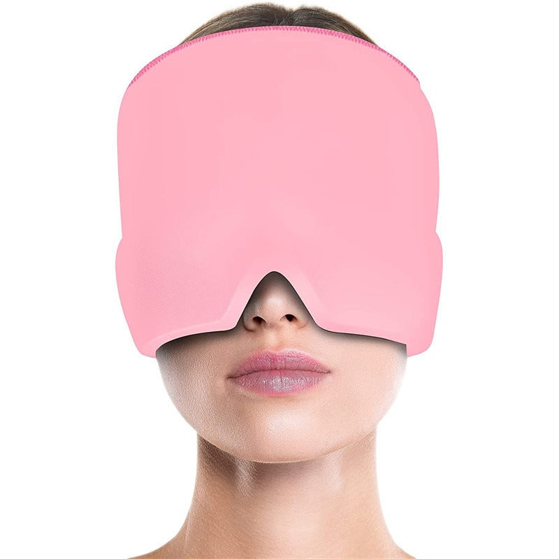 Cold compress head cover eye mask for headache relief, comfortable ice bag, ice pack, ice cap, physical therapy, soothing, retractable gel head mask - V.I.P Digital Presence
