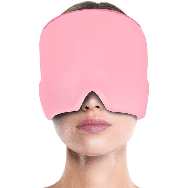 Cold compress head cover eye mask for headache relief, comfortable ice bag, ice pack, ice cap, physical therapy, soothing, retractable gel head mask - V.I.P Digital Presence