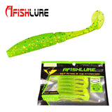 AFISHLURE 6 piezas/lote T Tail Soft Worm 3,2 g 75 mm Paddle wobbler señuelo de pesca para lubina cebo de pesca Grub Swimbait 