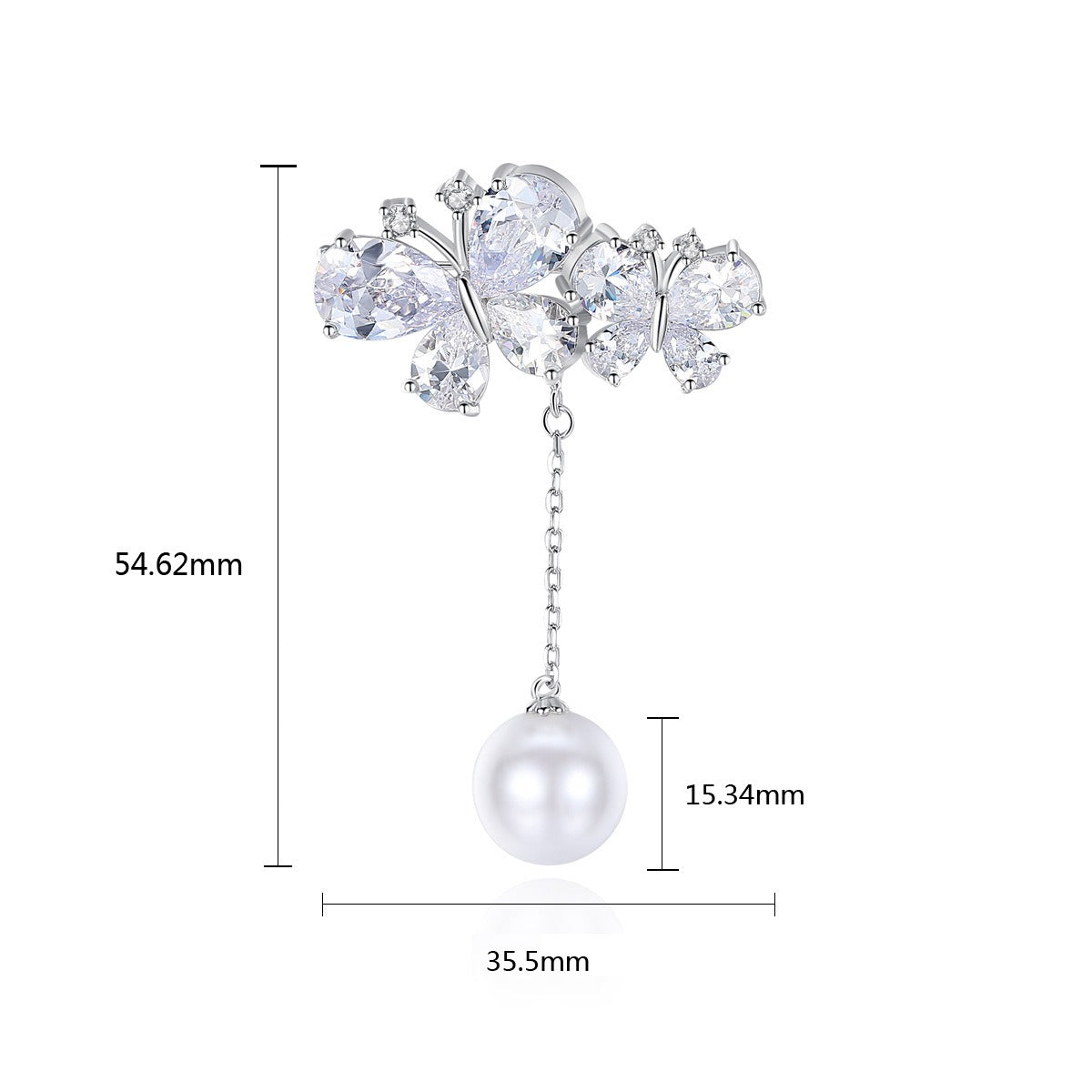 Zircon Butterfly Pin Fashion Korean Edition AAA Zircon Butterfly Design Pearl Women's Small Suit Accessories - V.I.P Digital Presence