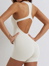 Basic Bae Cutout Racerback Sleeveless Active Romper - V.I.P Digital Presence