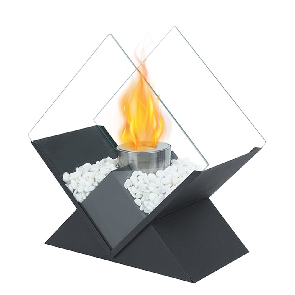 Desktop alcohol fireplace diamond shaped brazier indoor and outdoor portable stove true fire burning - V.I.P Digital Presence