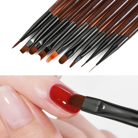 9PCS UV Gel Nail Brush Liner DIY Painting Pen Manicure Acrylic Drawing Brush for Nail Art Design Nails Tip Display Painting Tool - V.I.P Digital Presence