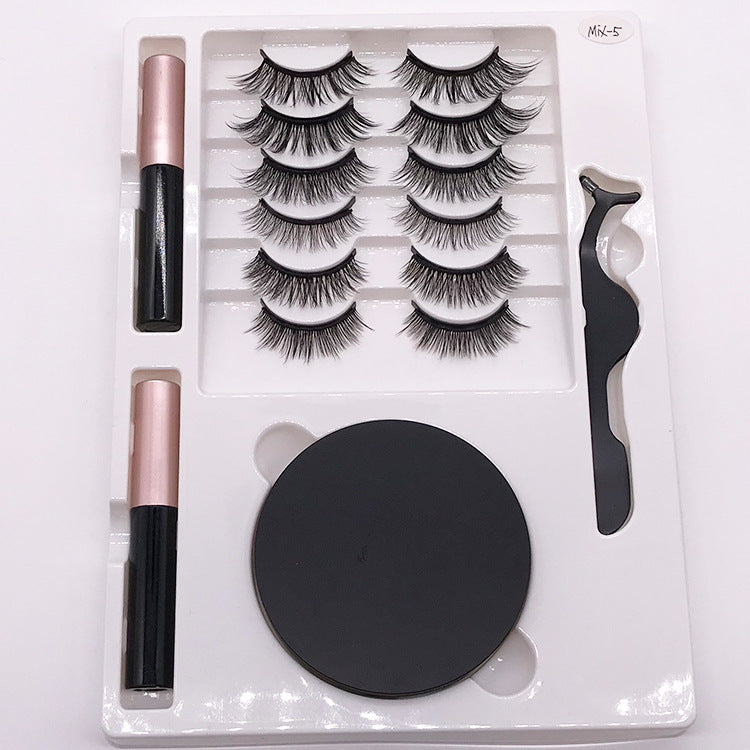 Eight Pairs Of Magnet False Eyelashes With Round Box Mirror Magnetic Iron-Absorbing Stone Eyelashes Magnetic Eyeliner Liquid Eyelashes - V.I.P Digital Presence