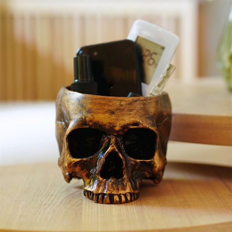 Bronze Skeleton Flower Pot Candy Storage Plate Makeup Brush - V.I.P Digital Presence
